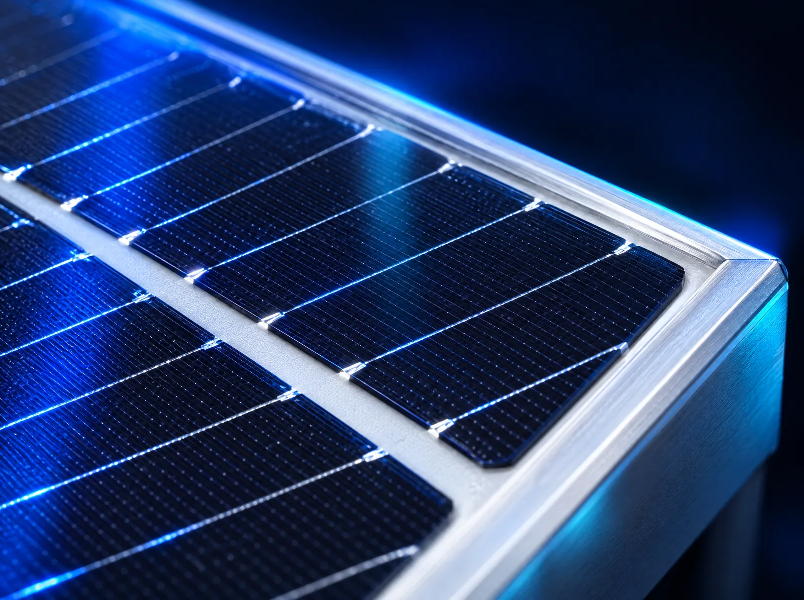 Close-up of the Haitai 595W solar cells