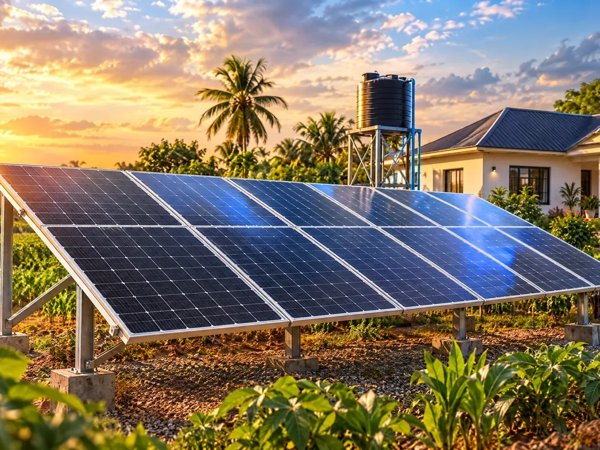 Haitai 595W panels at a farm