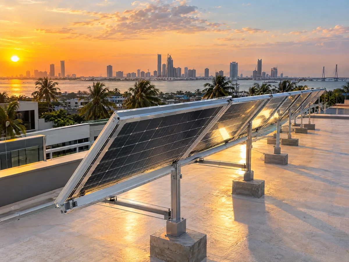 Haitai 730W panels on a Lagos rooftop
