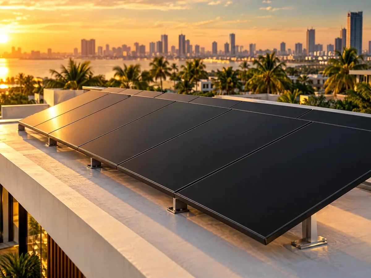 Taekmo 650W panels on a Lekki rooftop