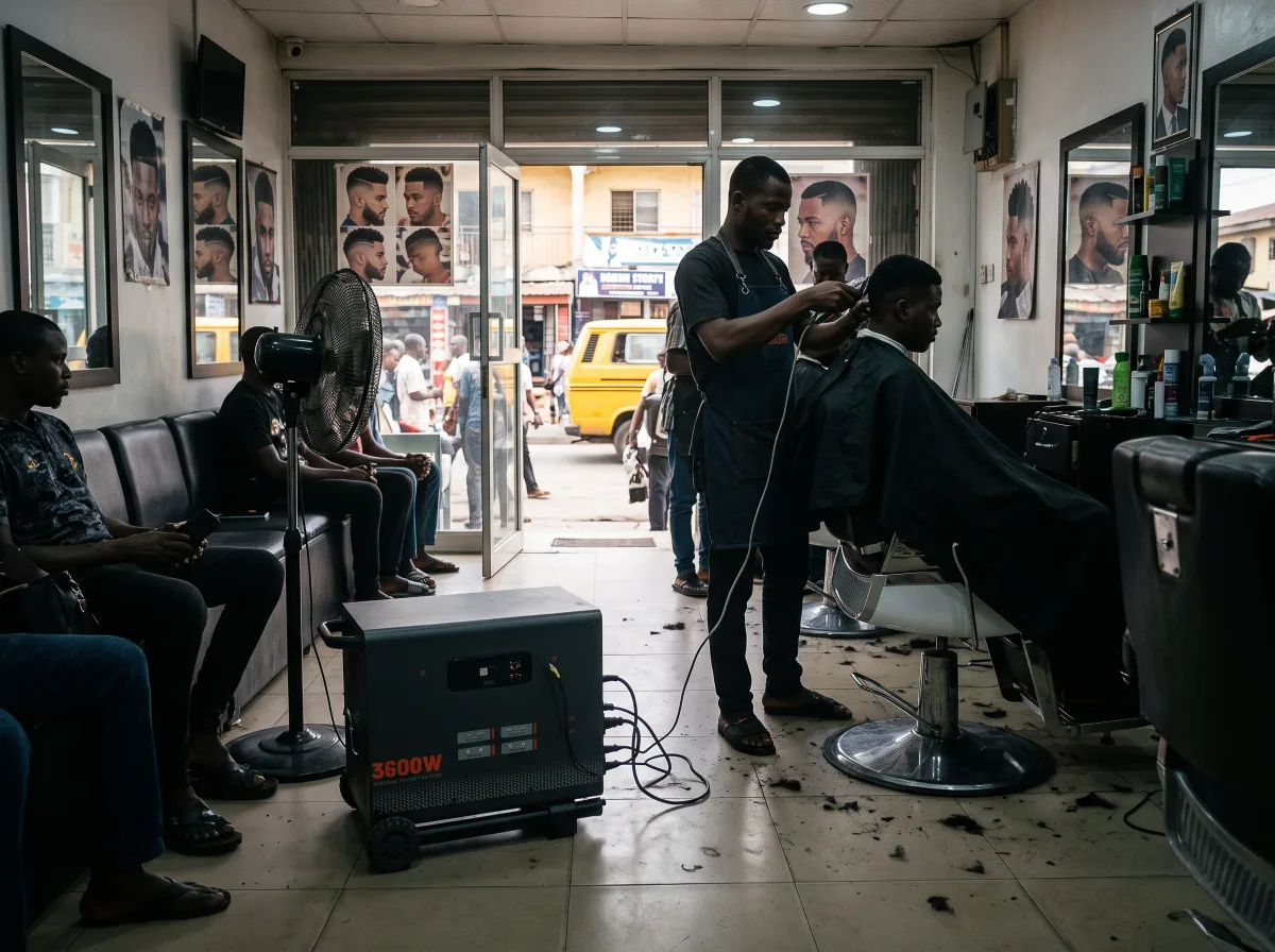 Barber cutting hair in a bright salon powered by the TURSAN YC 3600